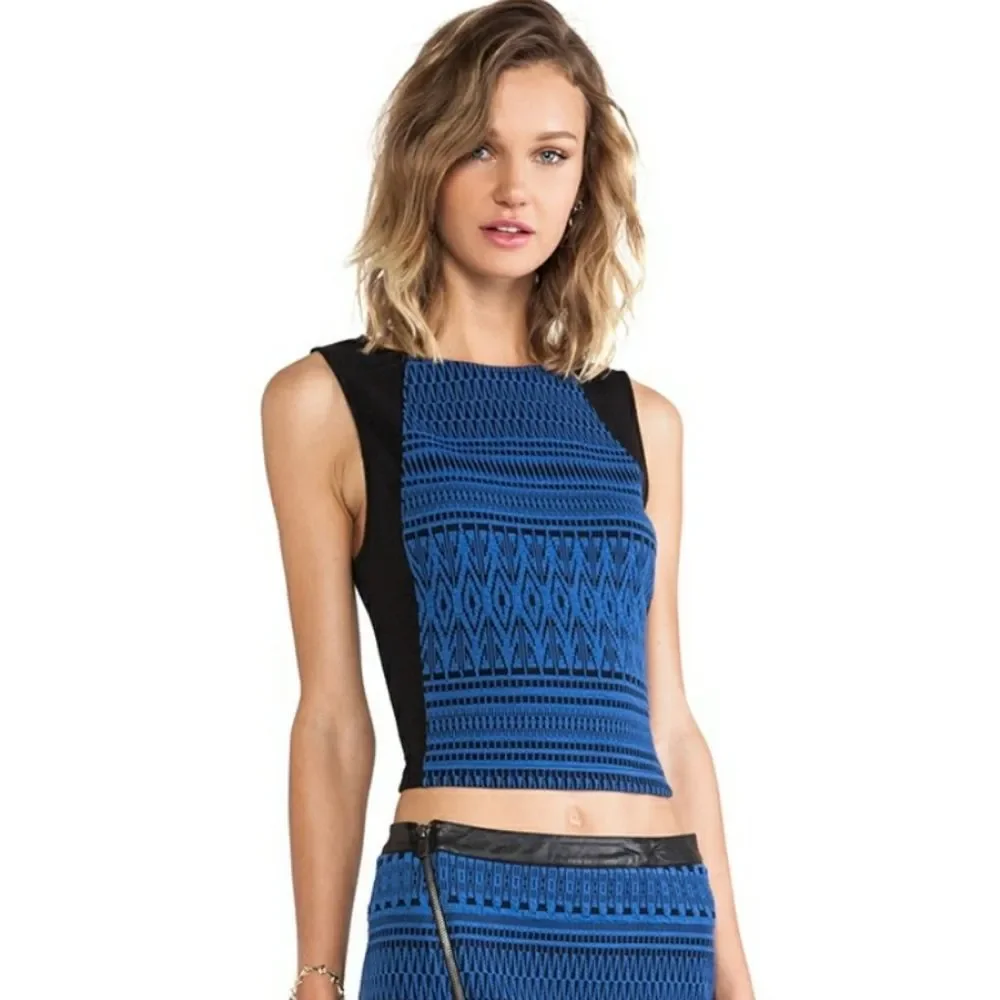 🌹Sanctuary Women's Blue Geo Crop Shell - Picture 2 of 6